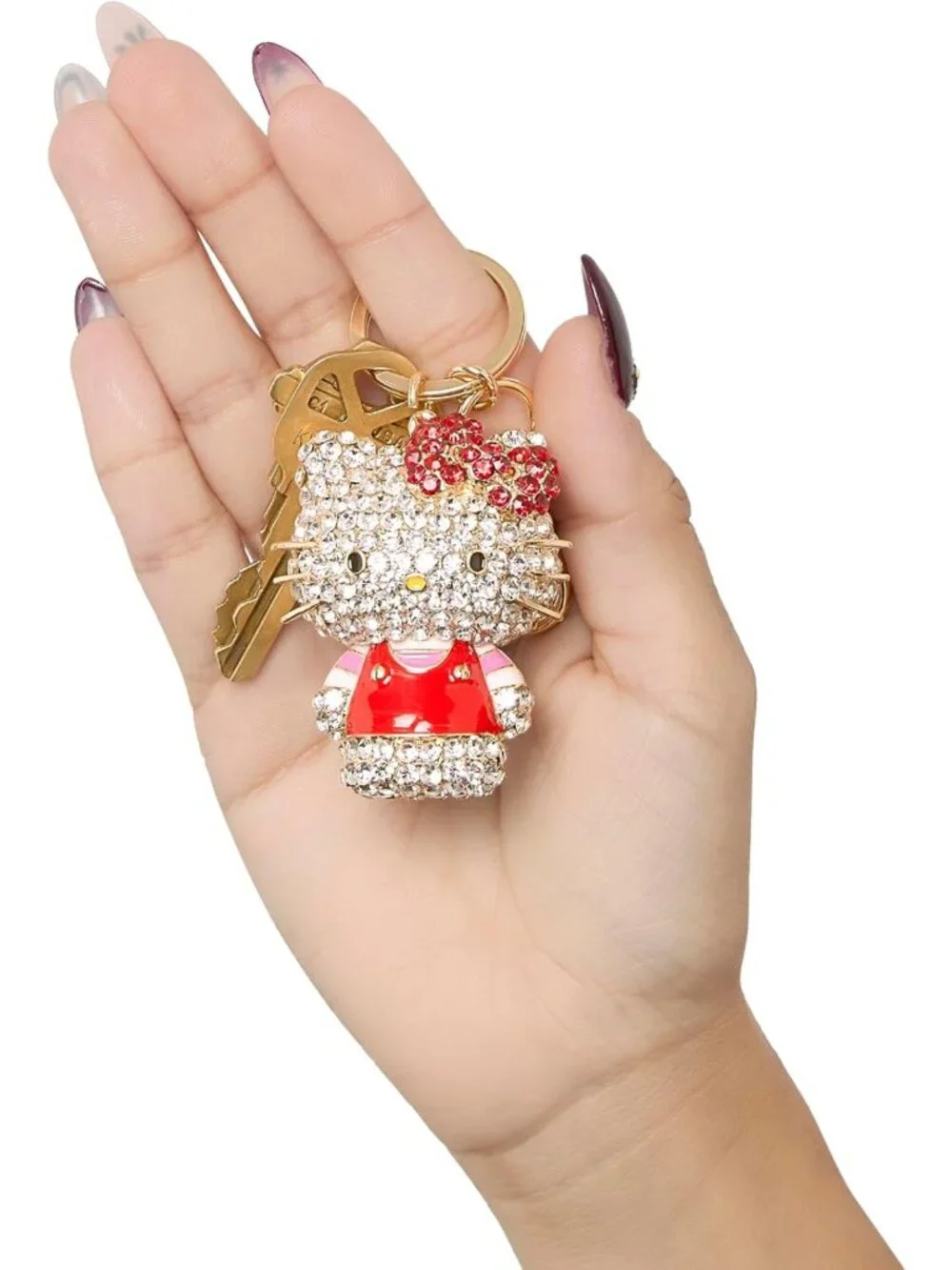 Charming Cinnamoroll Bag Charm Cluster with Pave Crystal - Cute Accessories!